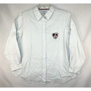 Disney Mickey Button Up Shirt Women Plus Sz 20W Striped Embroidered Long Sleeve